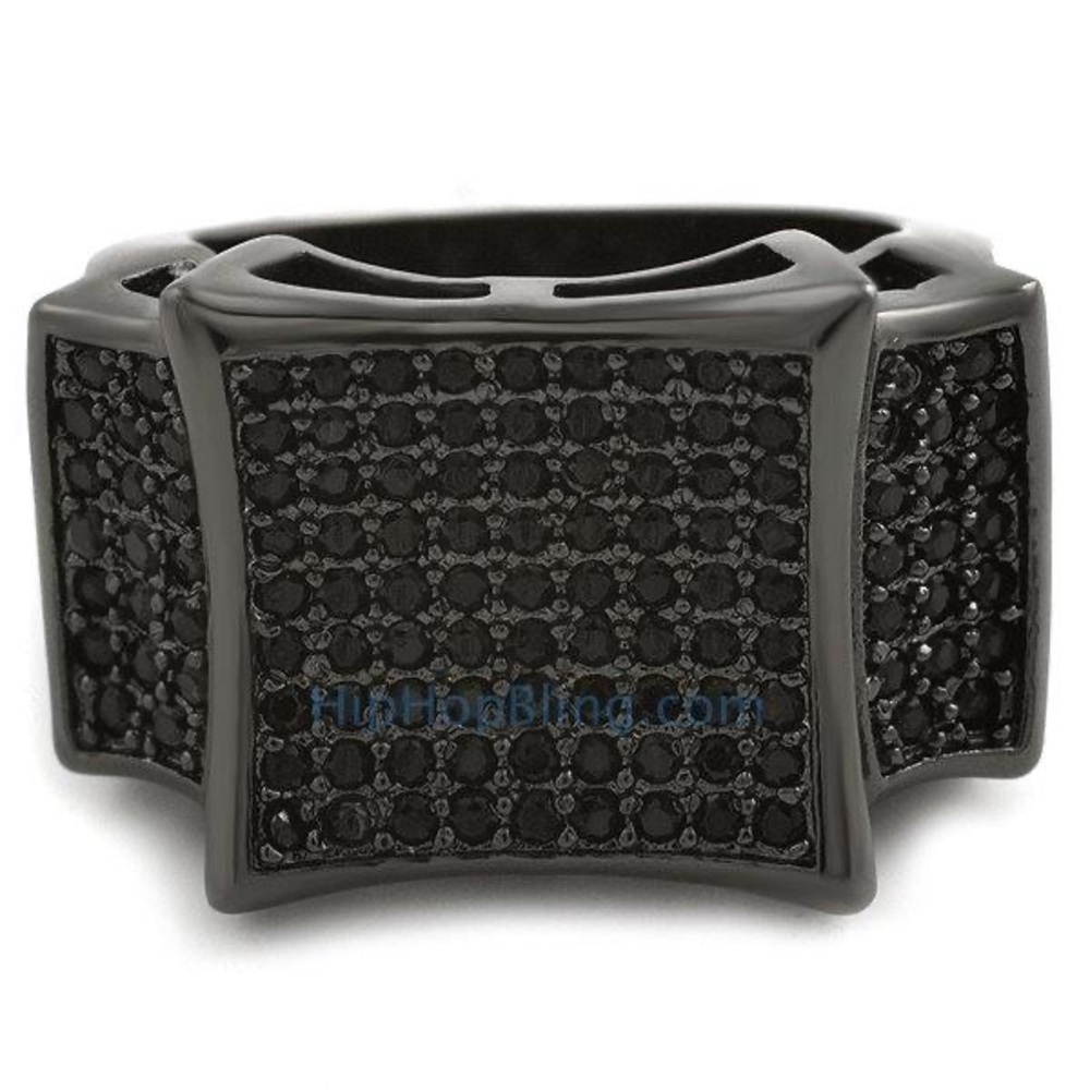 Black Kite Bling Bling Cubic Zirconium CZ Micro Pave Ring Size 9